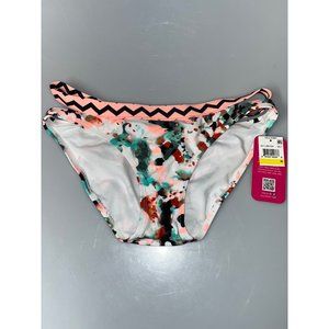 Hula Honey Multi Spring Splash‎ Printed Low-Rise Bikini Bottom M NWT